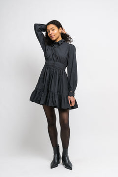 Poplin Mini Dress - Black