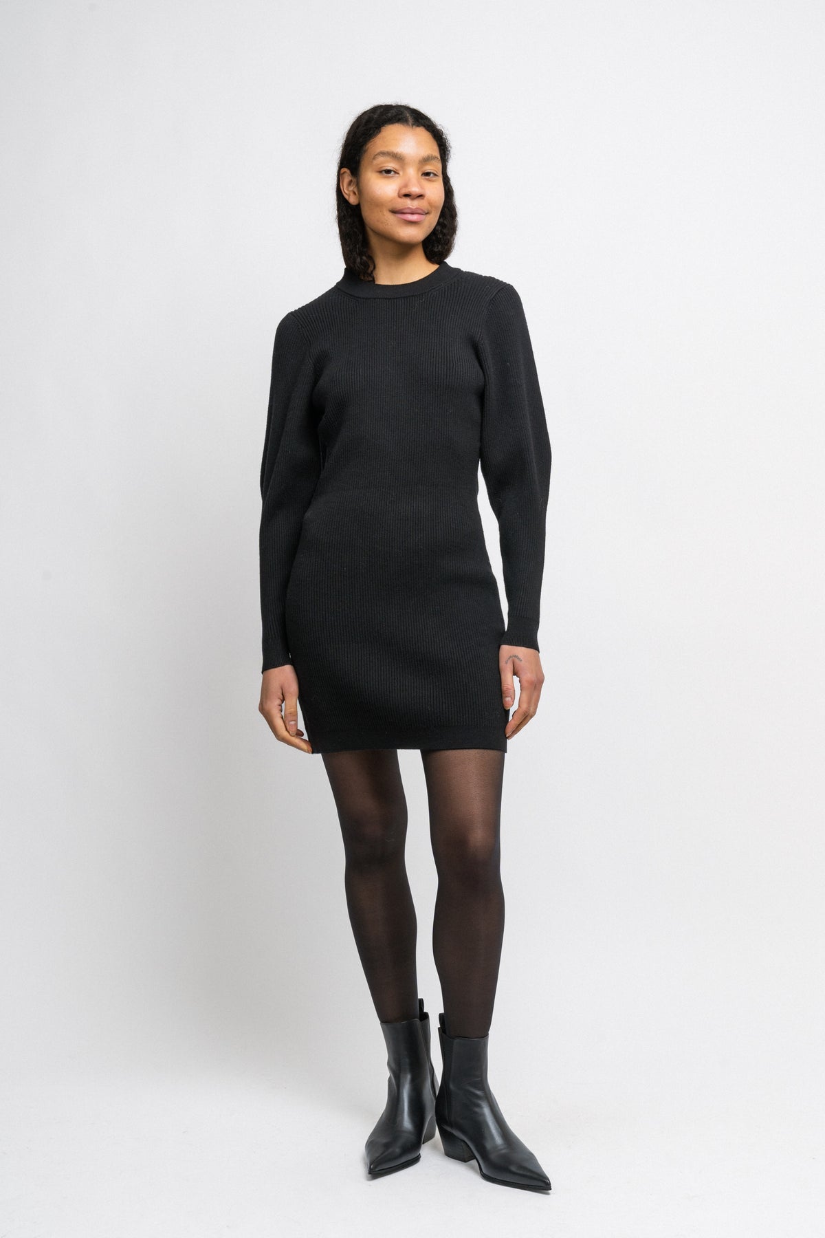 Mirabel LS Knit Dress - Black