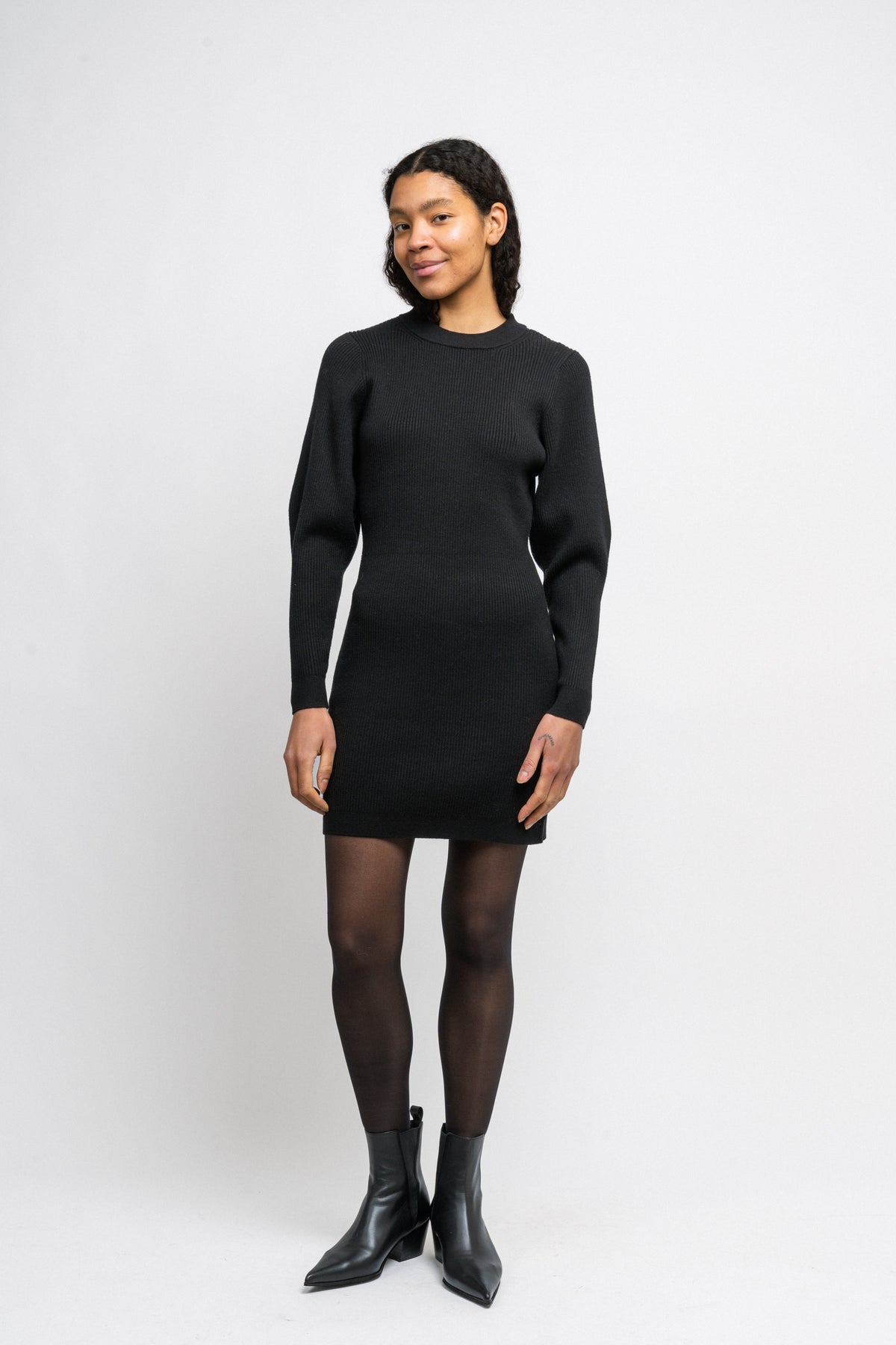 Mirabel LS Knit Dress - Black