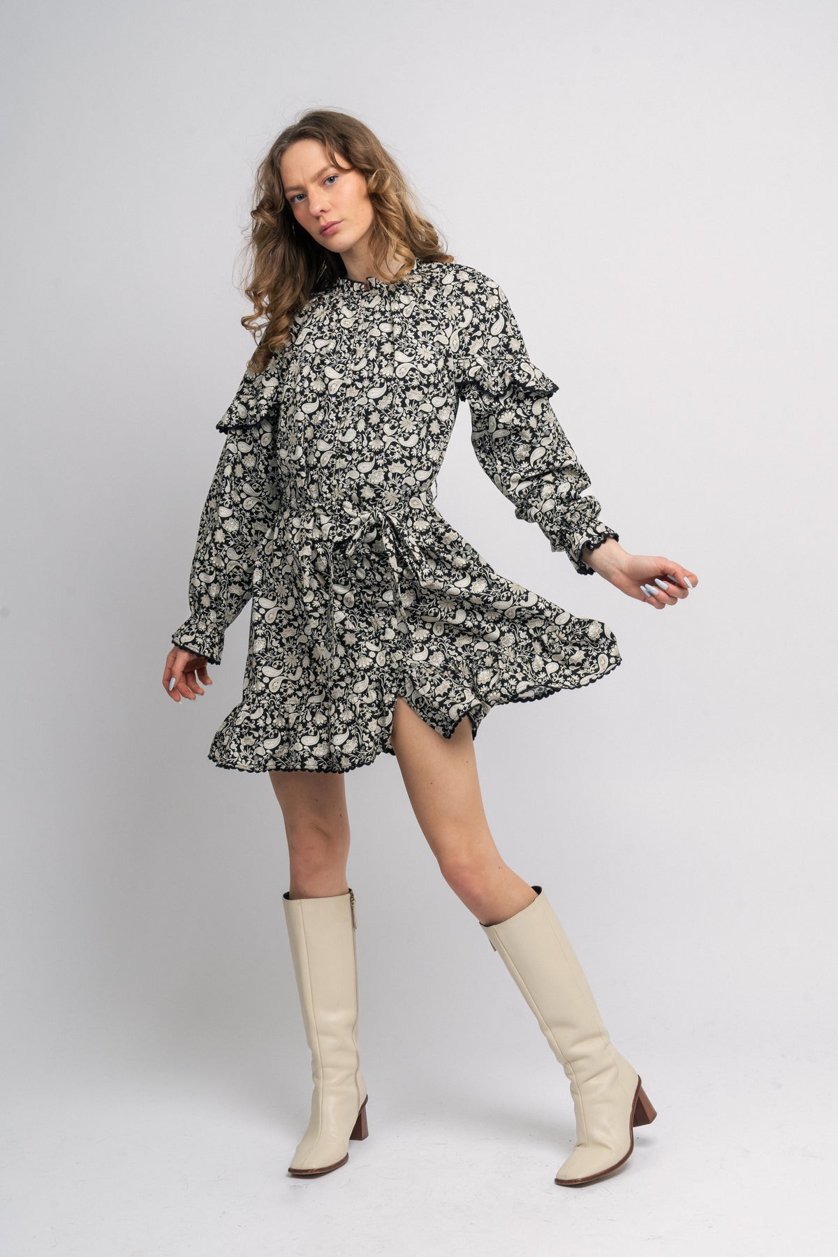 Yaspace Ls Dress S. - Black Pace Print
