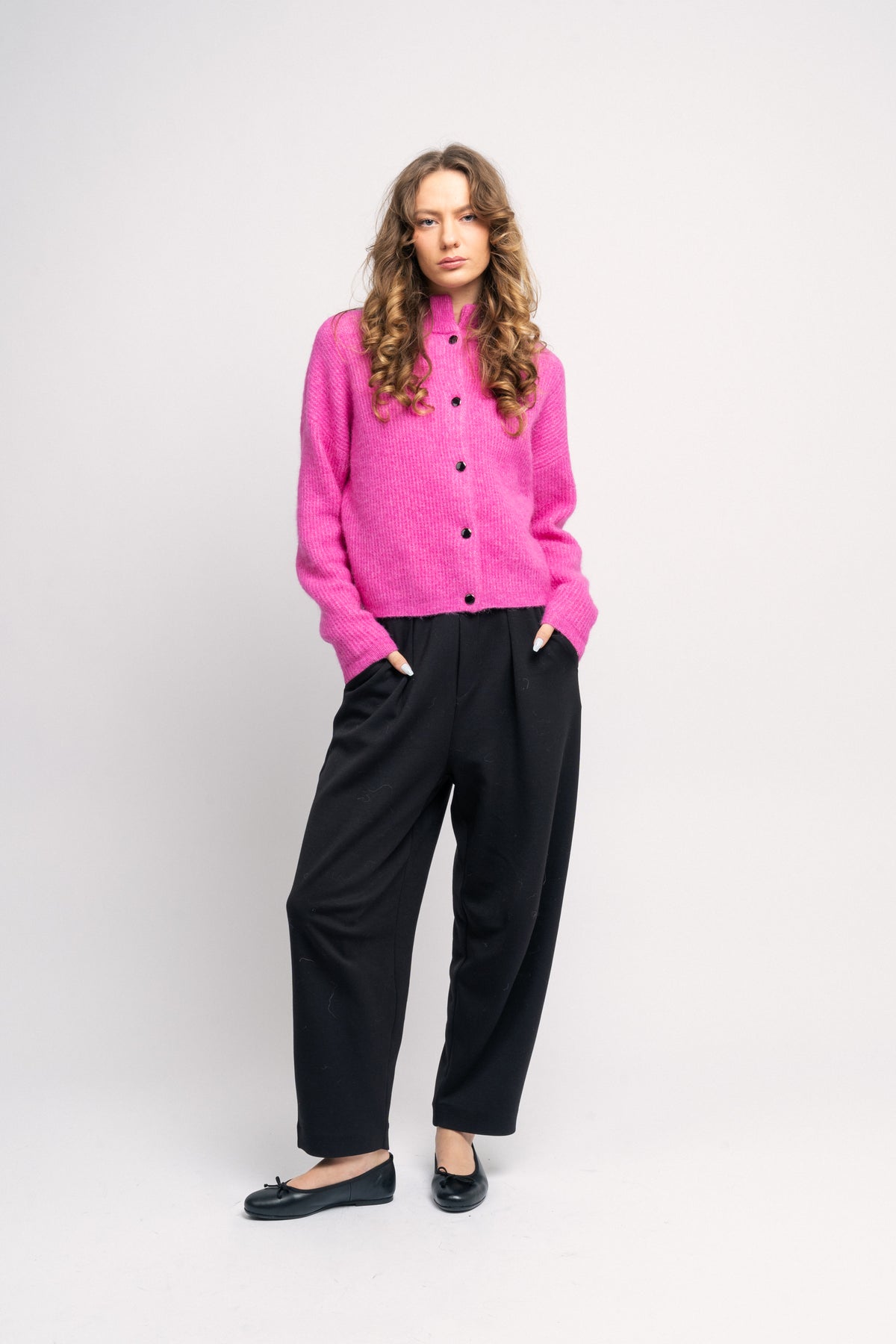 AlphaGZ Short Cardigan - Super Pink Melange