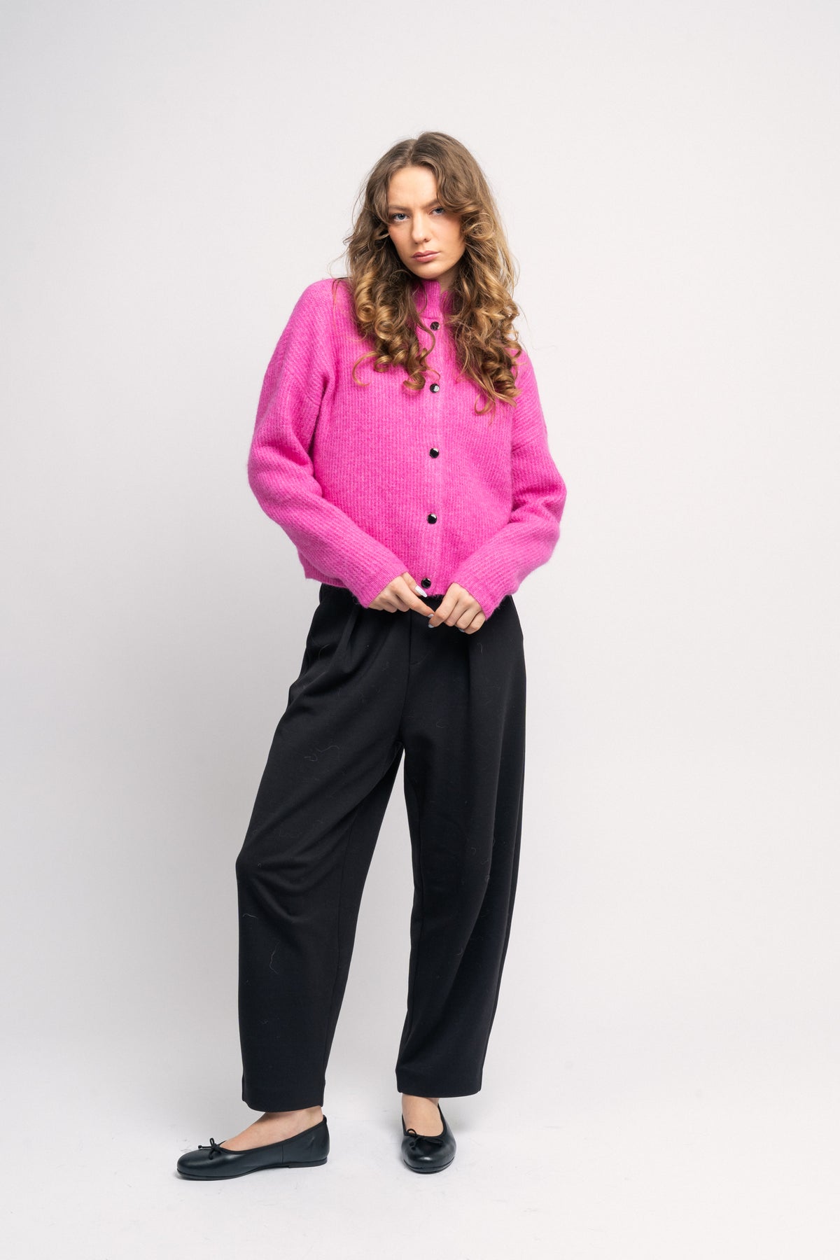 AlphaGZ Short Cardigan - Super Pink Melange