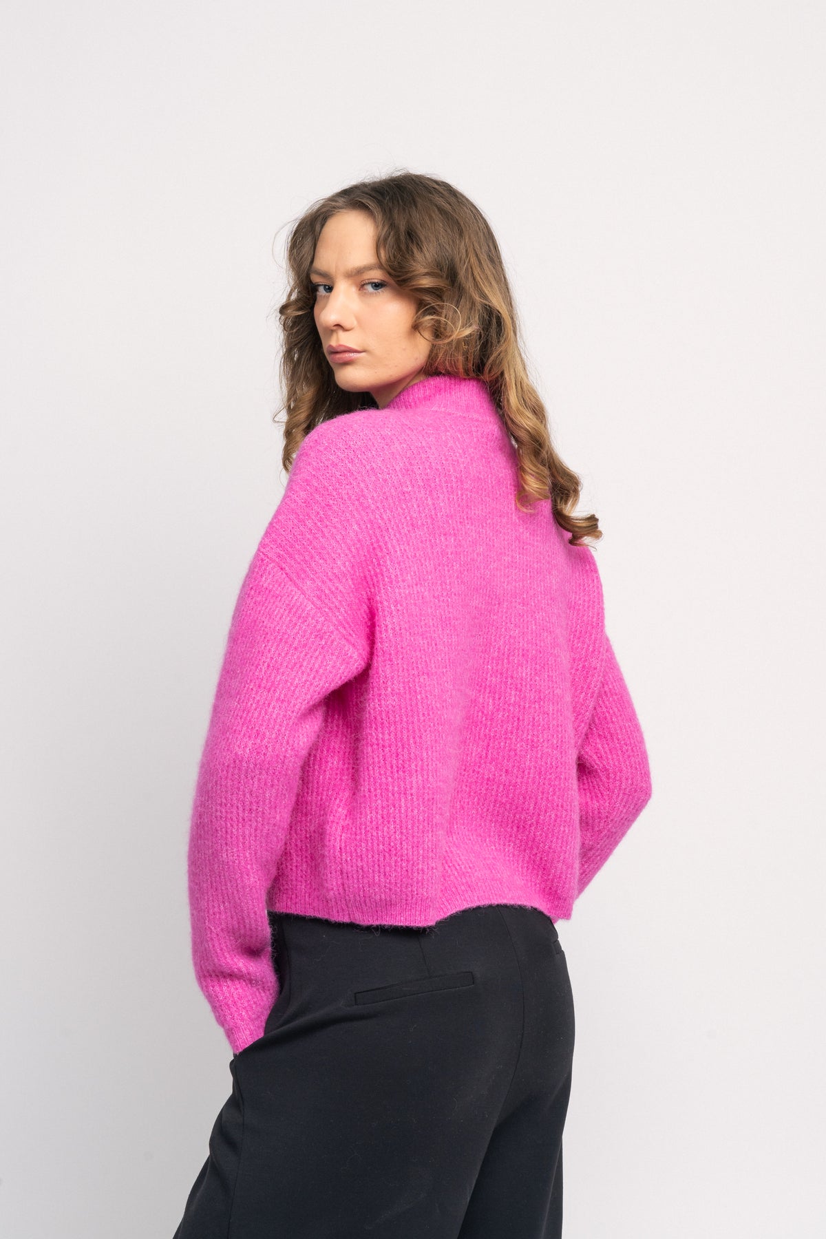AlphaGZ Short Cardigan - Super Pink Melange