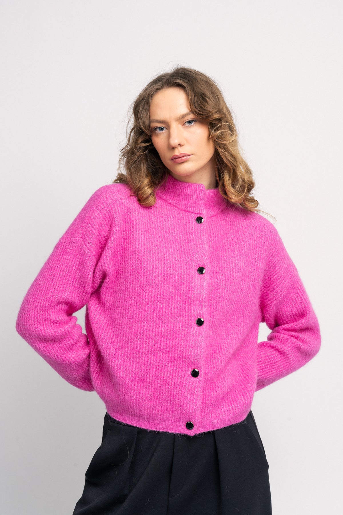 AlphaGZ Short Cardigan - Super Pink Melange