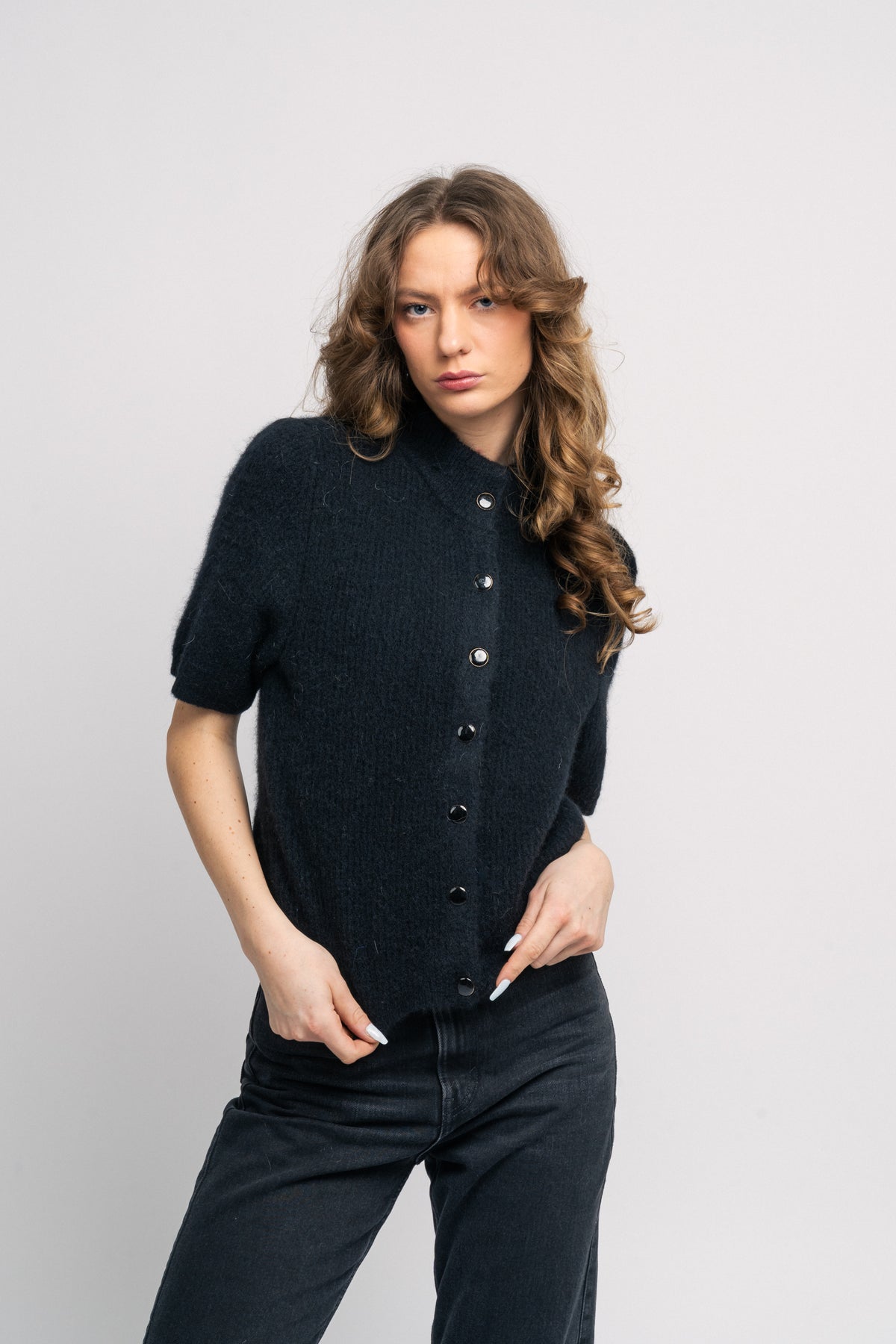 AlphaGZ SS Short Cardigan - Svart