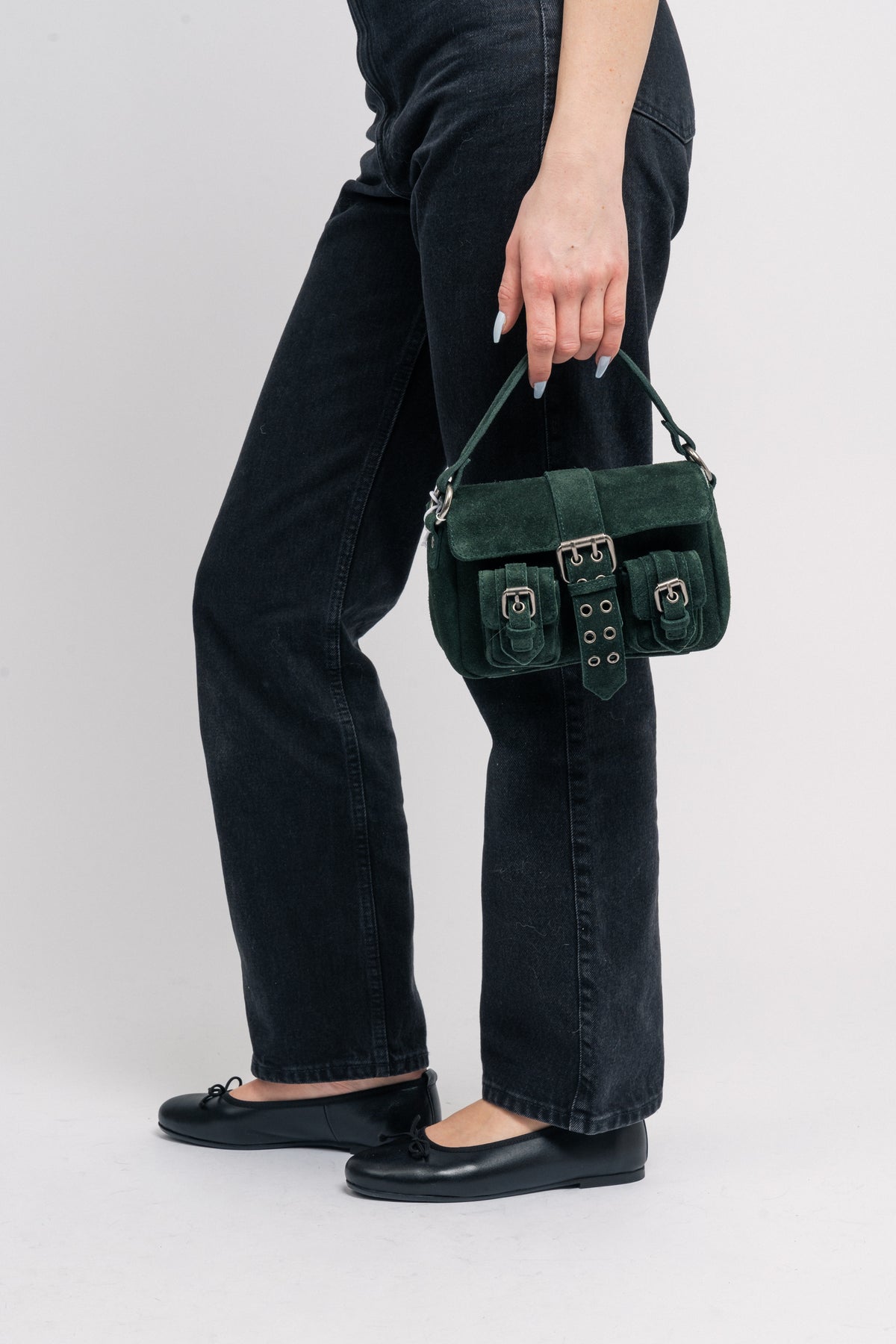 Small Honey Buckle Suede - Dark Green