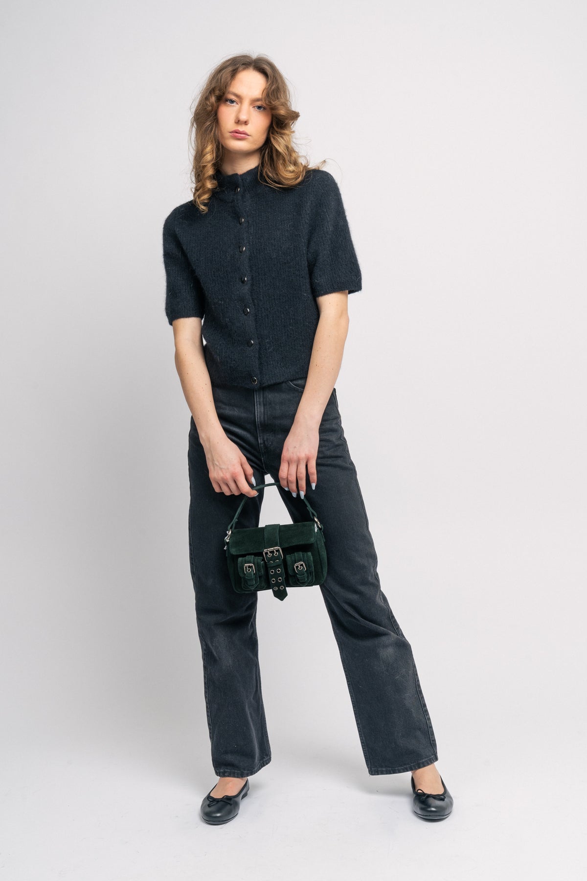 Small Honey Buckle Suede - Dark Green