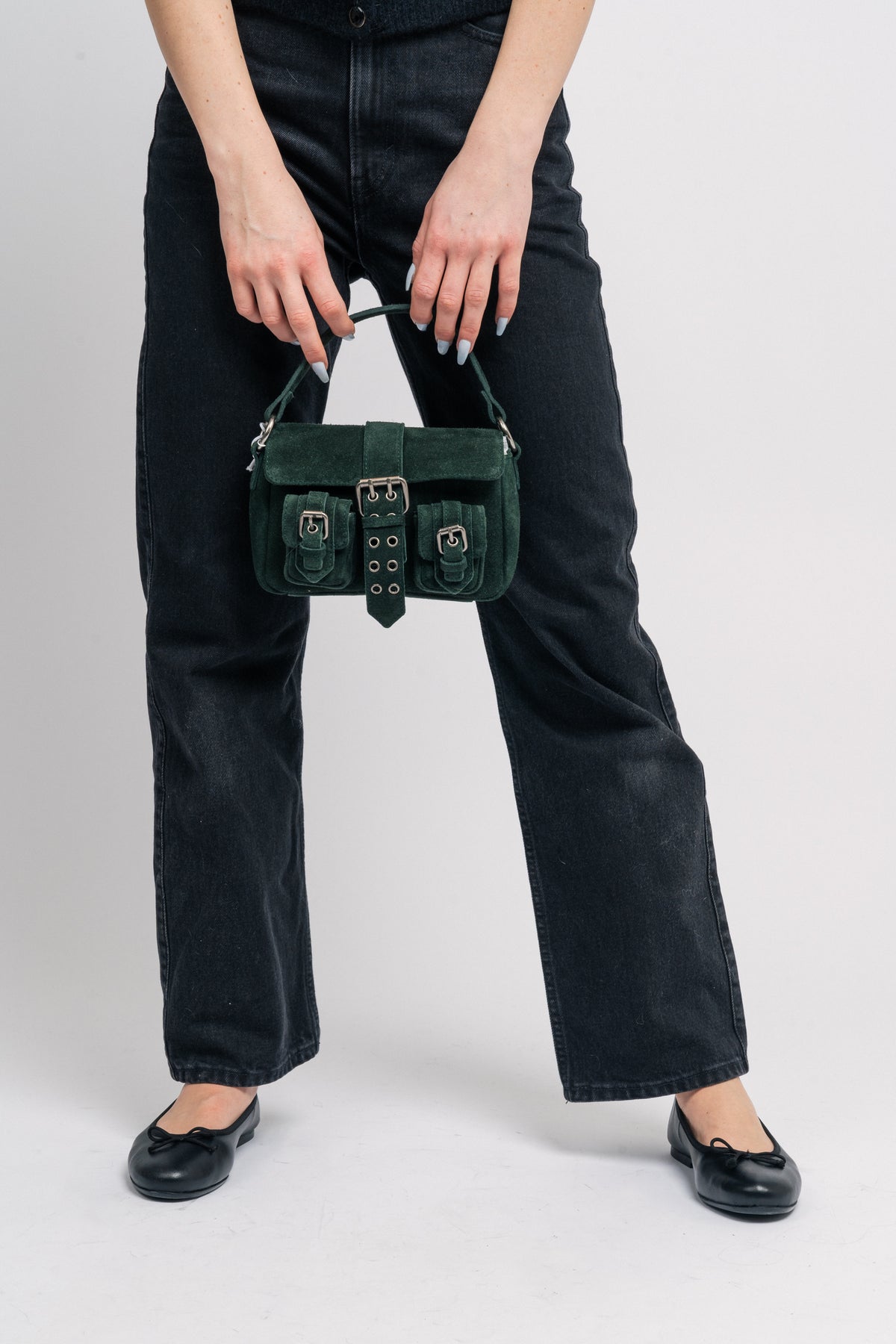 Small Honey Buckle Suede - Dark Green