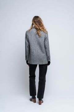 Gaby Herringbone Blazer - Black