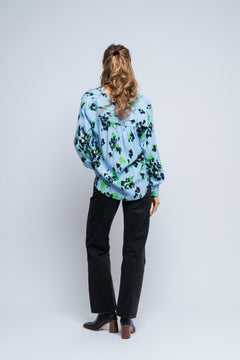 Irene Ls Aop Top - Cashmere Blue/Classic Green