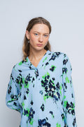 Irene Ls Aop Top - Cashmere Blue/Classic Green