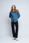 Emma Ls Aqua Blue Deni Shirt - Medium Blue Denim