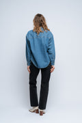 Emma Ls Aqua Blue Deni Shirt - Medium Blue Denim