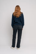 Sia Ras Ls Knit Pads Cardigan Ex - Dark Sapphire Melange