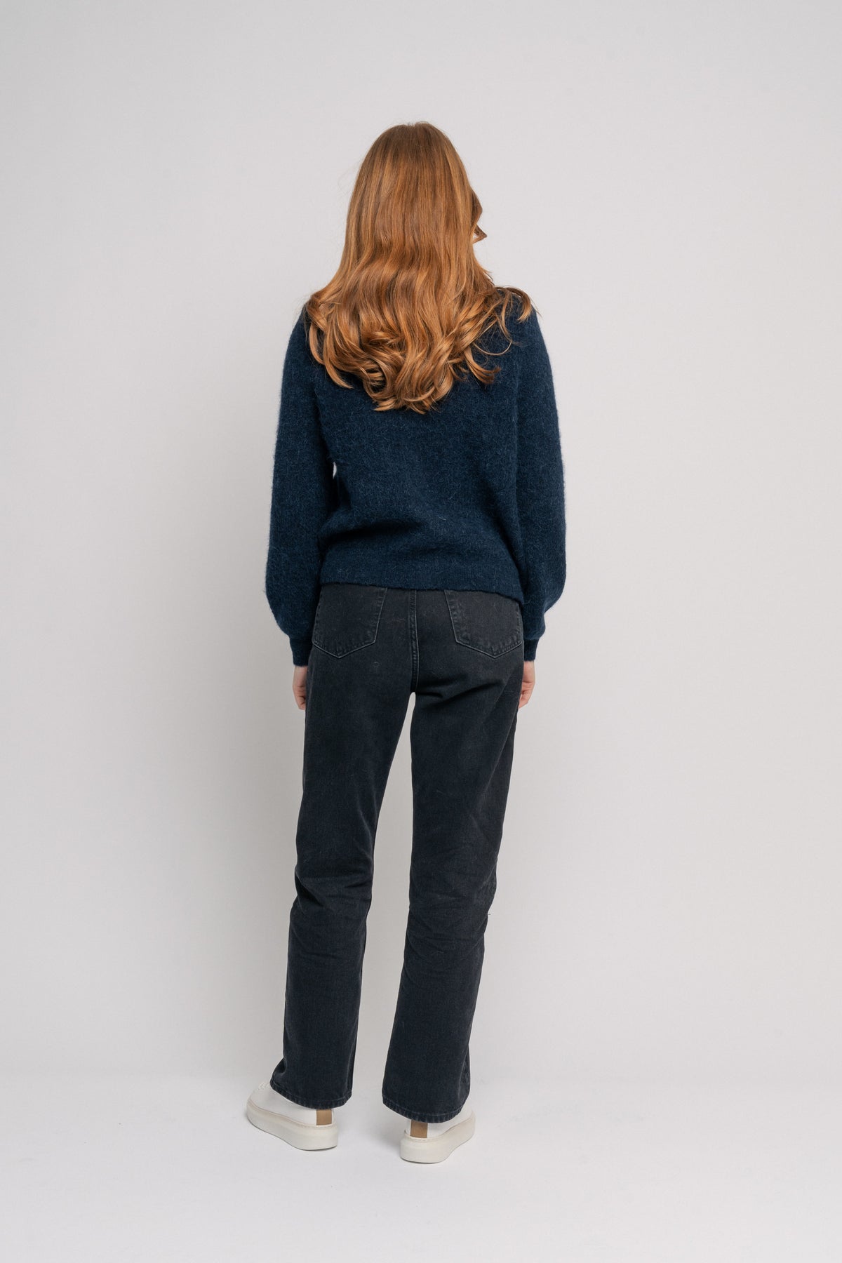 Sia Ras Ls Knit Pads Cardigan Ex - Dark Sapphire Melange