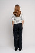Maia Pearl Knit Tee - Light Grey Melange