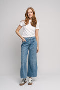 Pixie Le Slim Palazzo Side Slit - Gloomy Skies
