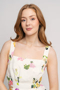 Clara Tie Back Mini Dress - Scattered Floral