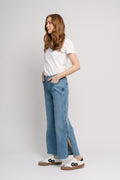Pixie Le Slim Palazzo Side Slit - Gloomy Skies