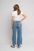 Pixie Le Slim Palazzo Side Slit - Gloomy Skies
