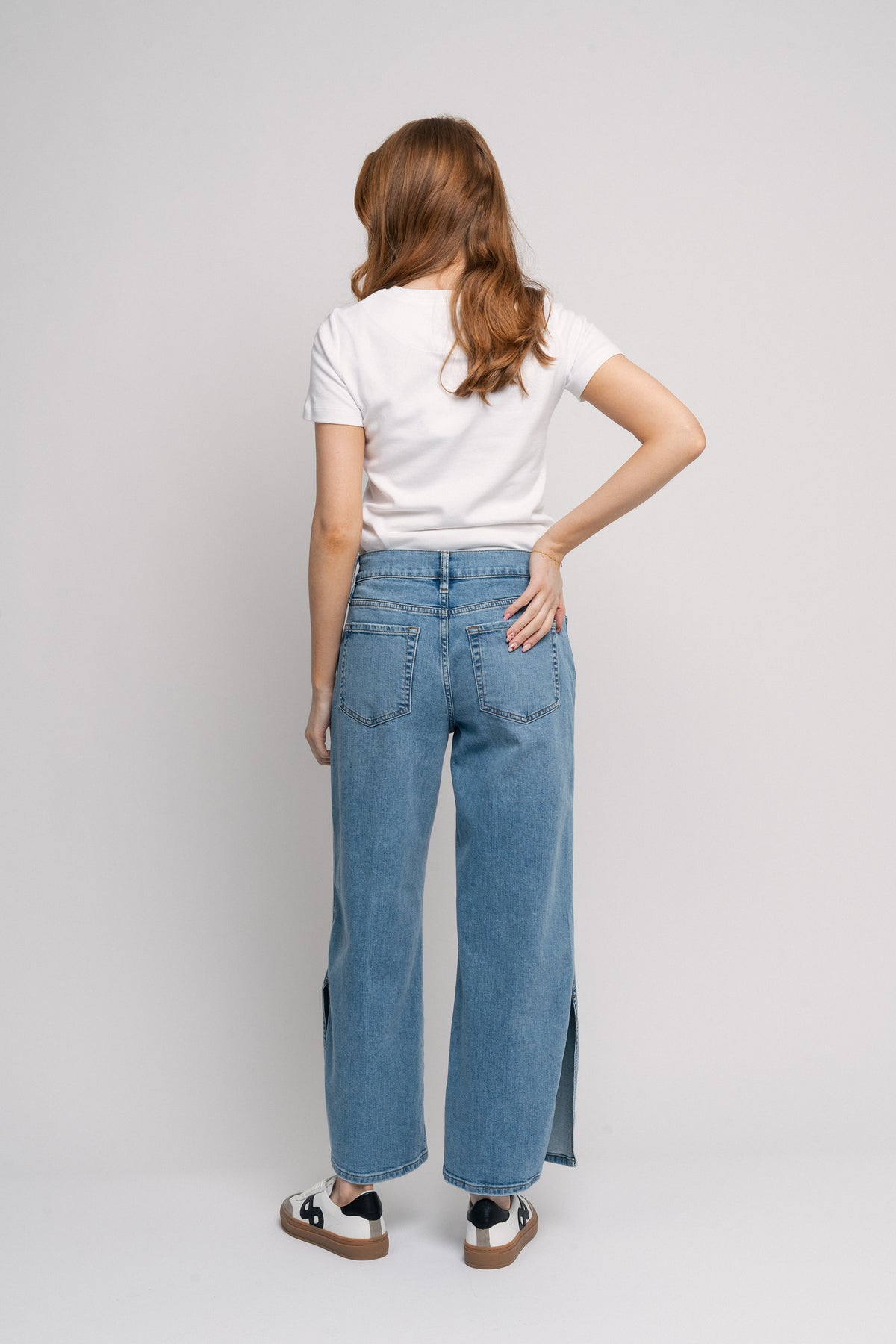 Pixie Le Slim Palazzo Side Slit - Gloomy Skies