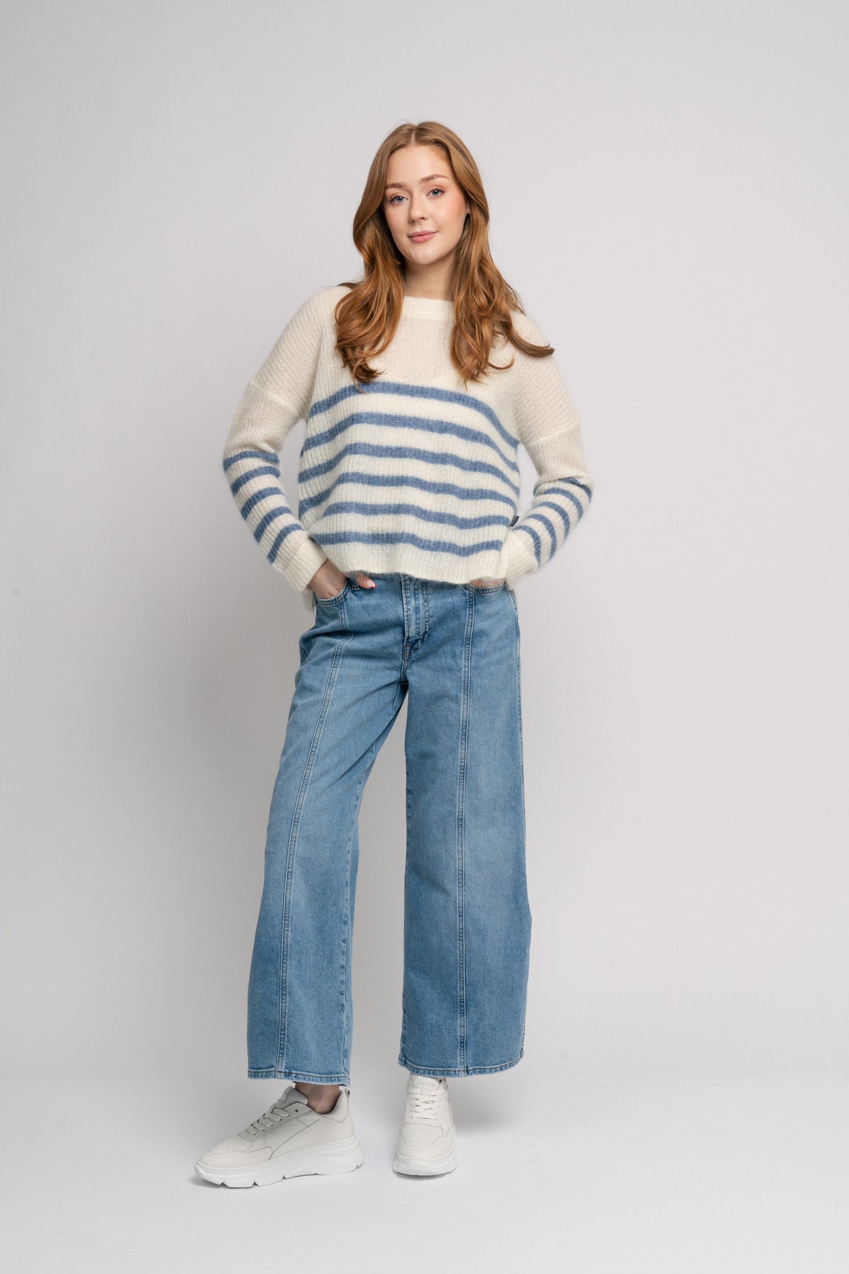 Lui Mohair Sweater - Striped Blue