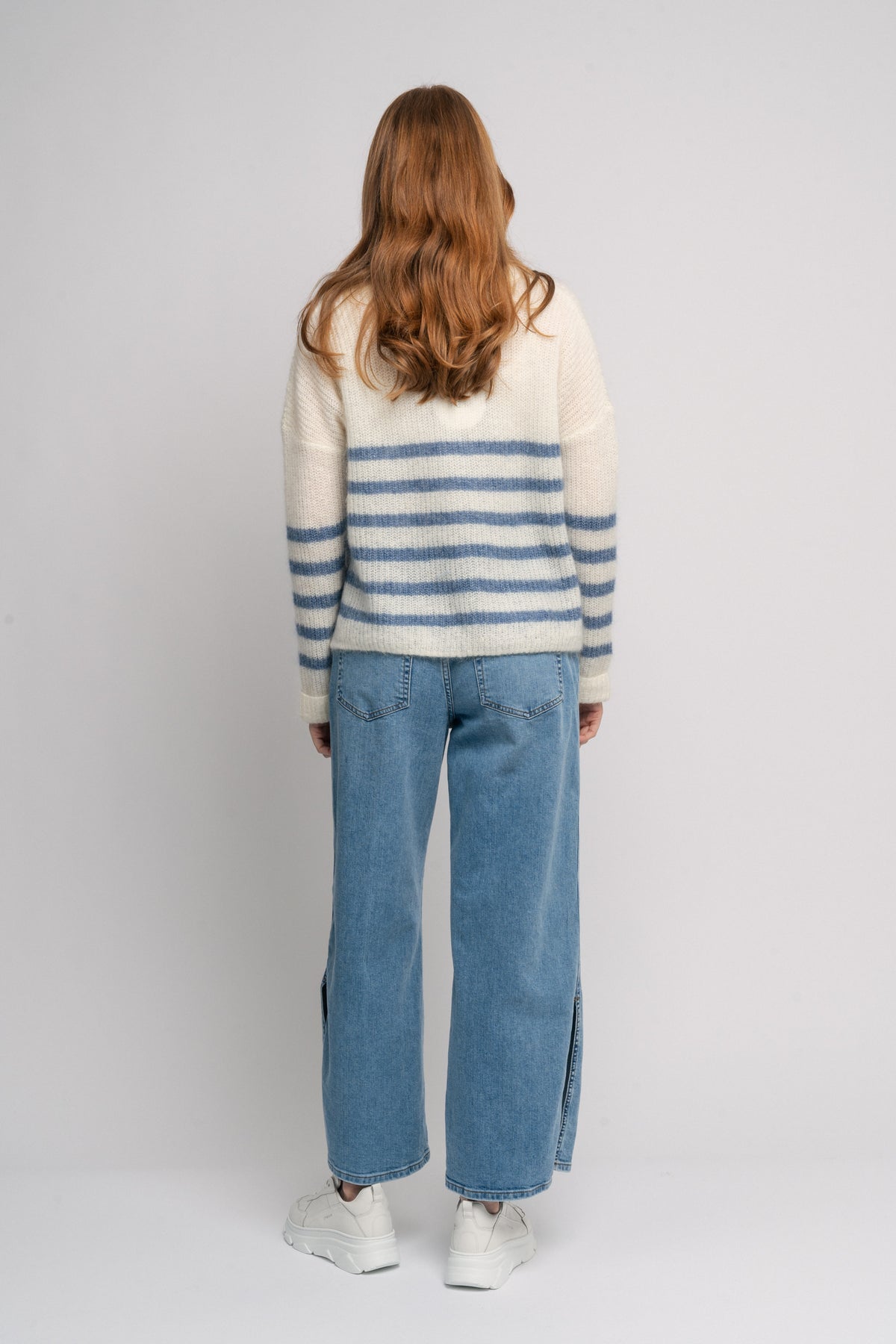 Lui Mohair Sweater - Striped Blue