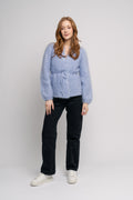 Fredrikke Chunky Cardigan - Blue Melange