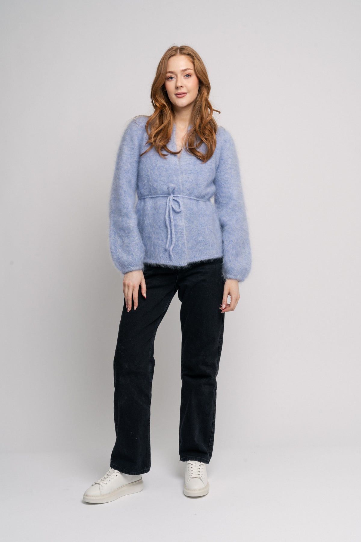 Fredrikke Chunky Cardigan - Blue Melange