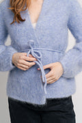 Fredrikke Chunky Cardigan - Blue Melange