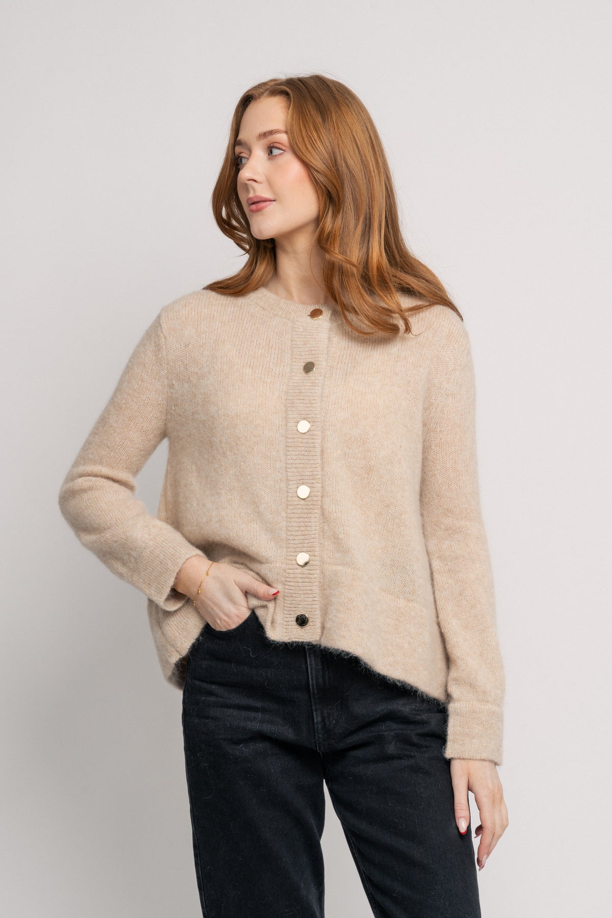 Iris Mohair Cardigan - Beige