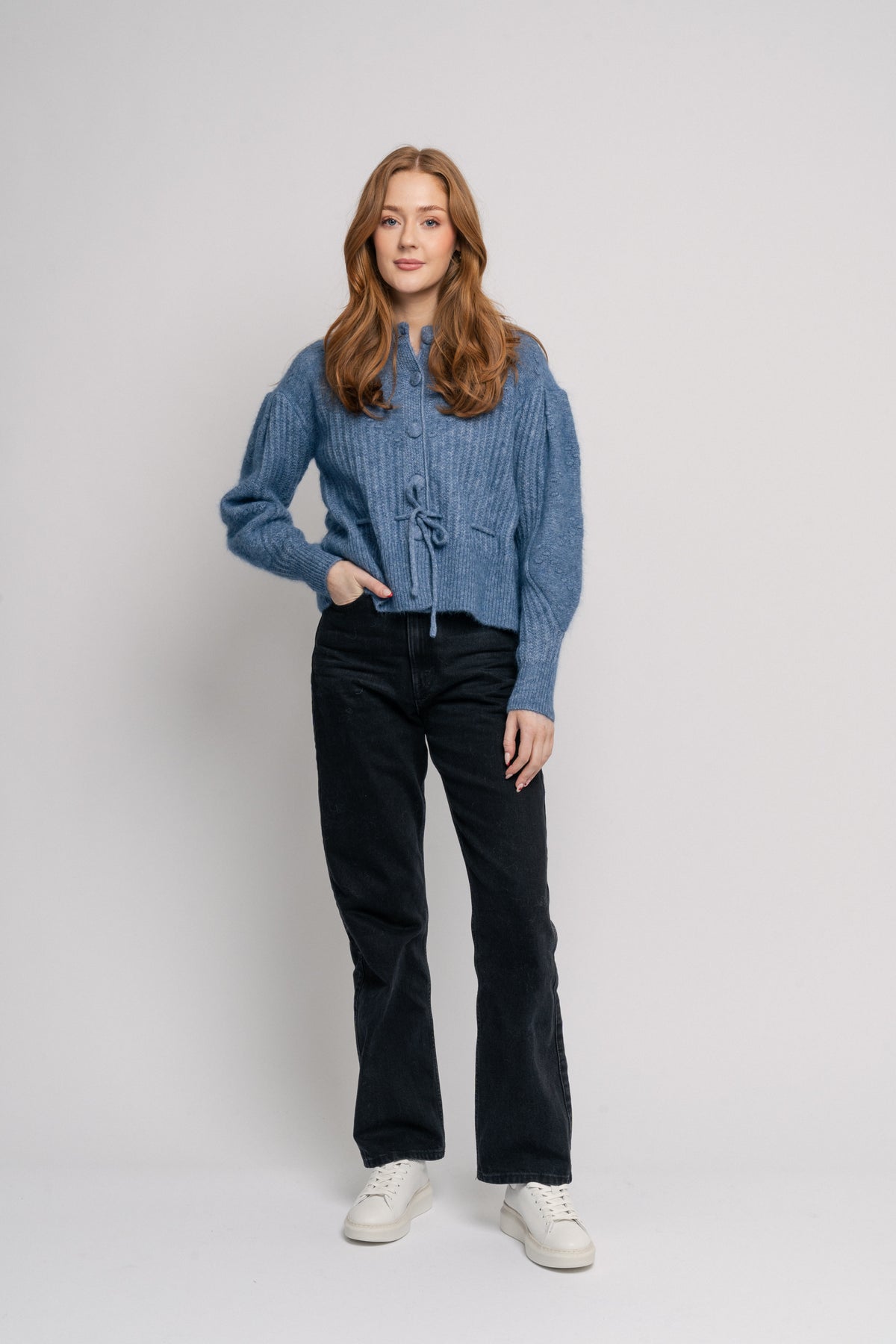 Elma Mohair Cardigan - Jeans Blue