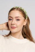 Petulia Slim Beaded Hairbrace - Primrose Green
