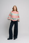 Pacific Knit Sweater - Light Blue/Rose Mix