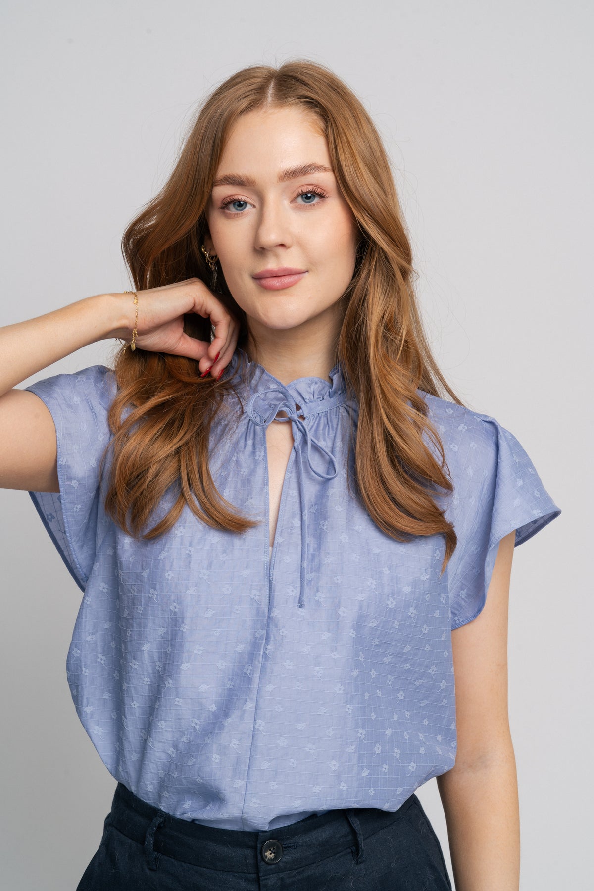 Sakarookh Blouse - Blue Heron