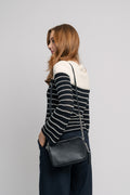 Md Camera Bag Sh Rhodium Leather - Black