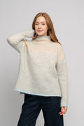 Herrin Knit Stripe T-Neck - Starlight Blue