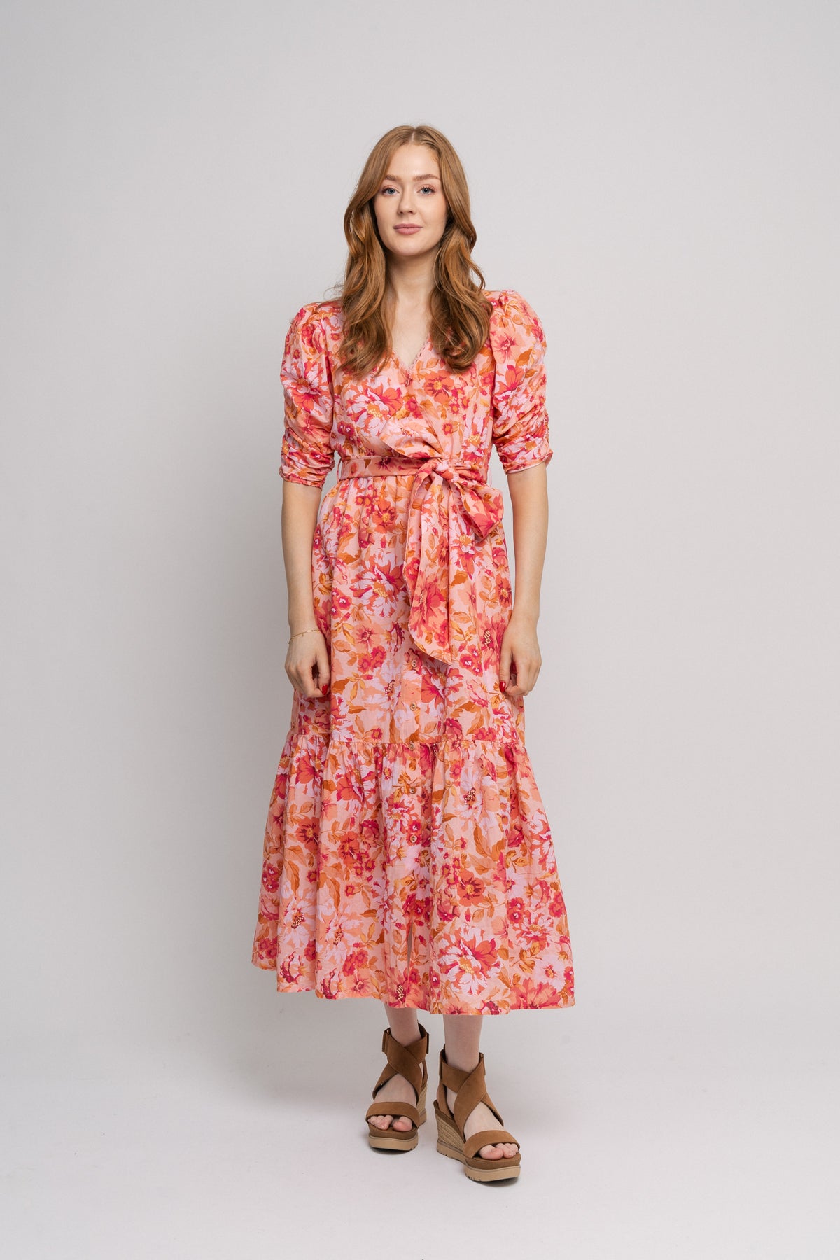 Sylvie Dress - Coral Garden Linen