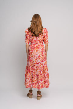 Sylvie Dress - Coral Garden Linen