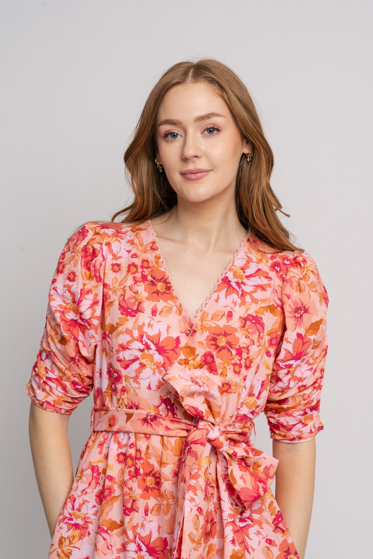 Sylvie Dress - Coral Garden Linen