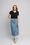 Fenya Modal V Neck Tee - Black