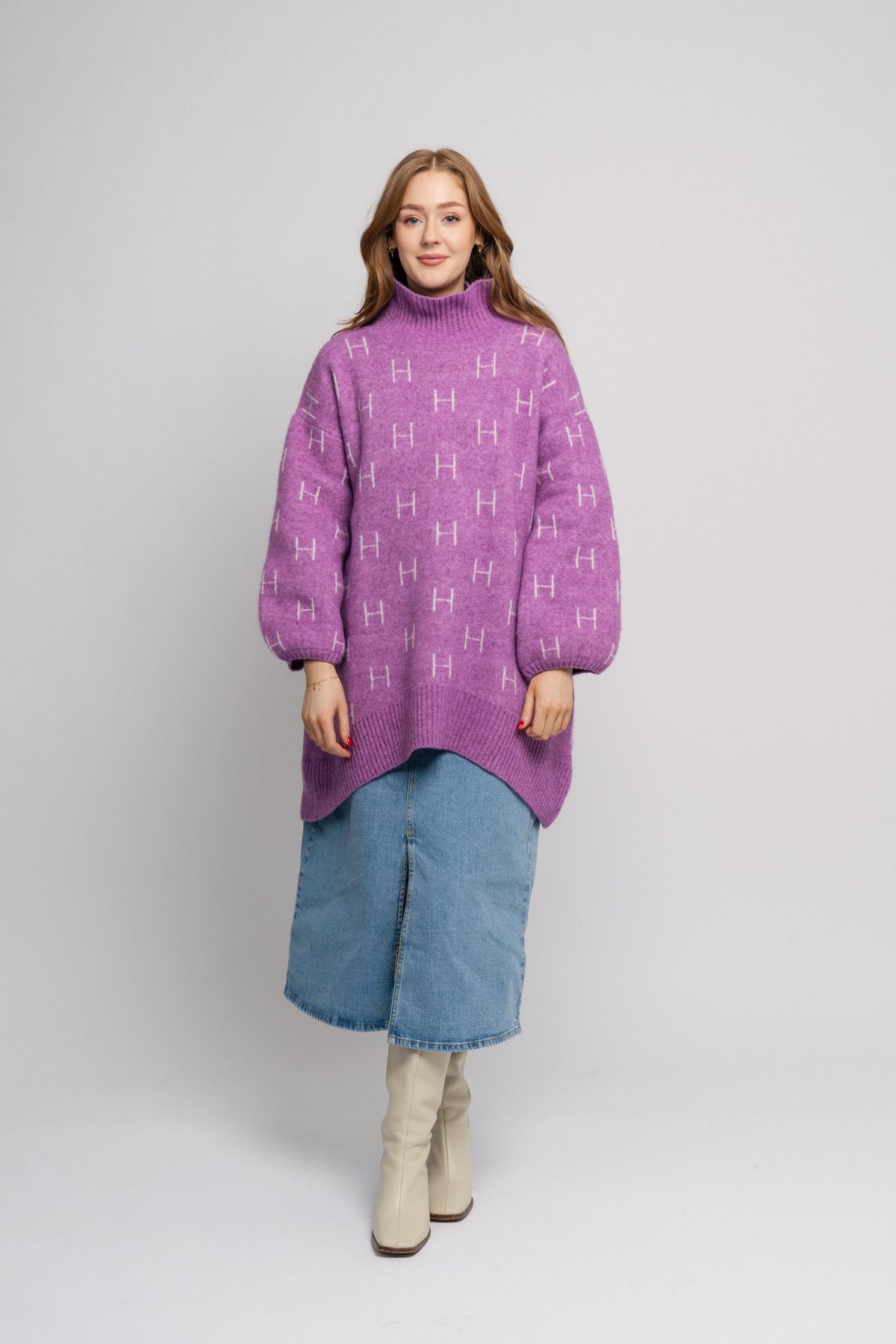 Fam Sweater Long - Radiant Orchid