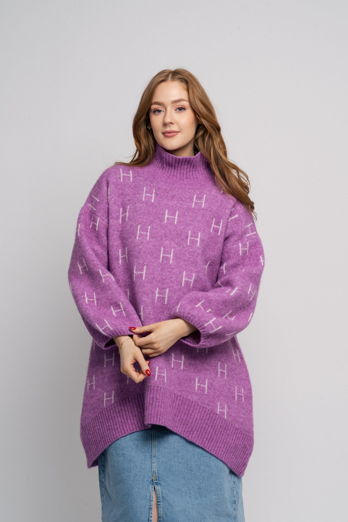 Fam Sweater Long - Radiant Orchid