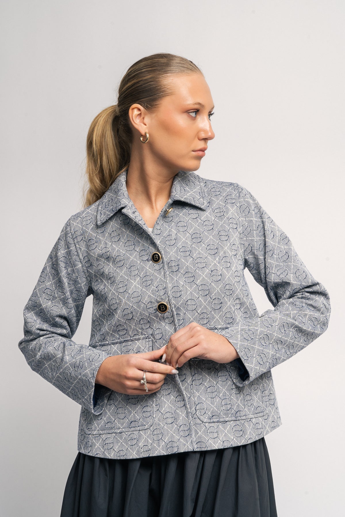 Becky Denim Jacket - Denim Logo