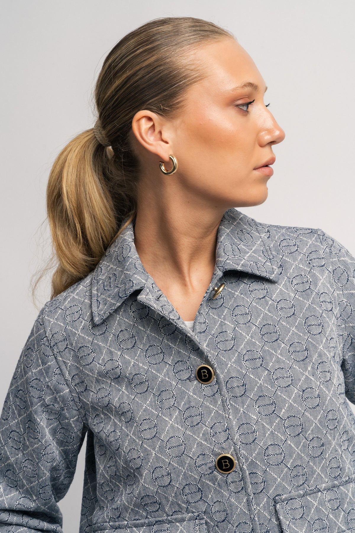 Becky Denim Jacket - Denim Logo