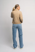 Sia Ras Ls Knit Zipper Cardigan - Humus Melange