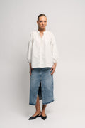 Poplin Bohemian Blouse - White
