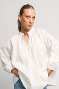Poplin Bohemian Blouse - White