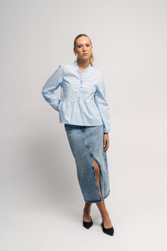 Matti Blouse Poplin - Light Blue