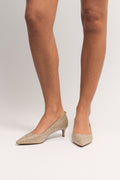 Alina Flex Kitten Pump - Pale Gold